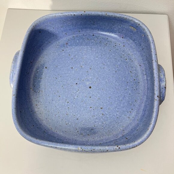 Handcrafted Blue Speckled Stoneware Square Baking‎ Dish With Handles Nesting - Picture 2 of 8